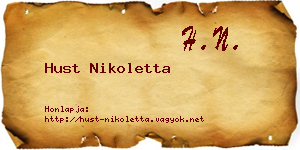 Hust Nikoletta névjegykártya