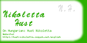 nikoletta hust business card